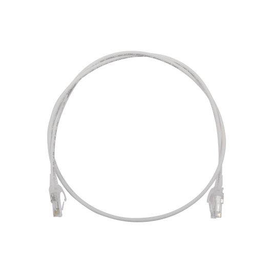 Patch Cord MC6 Modular Cat6 UTP, CM/LS0H, 3ft, Color Blanco, DiÃ¡metro Reducido (28AWG)