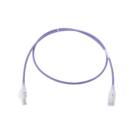 Patch Cord MC6 Modular Cat6 UTP, CM/LS0H, 3ft, Color Violeta, DiÃ¡metro Reducido (28AWG), VersiÃ³n Bulk (Sin Empaque Individual)