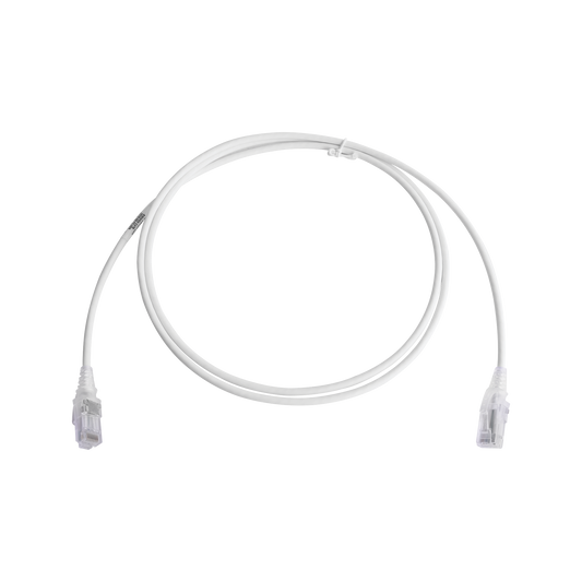 Patch Cord MC6 Modular Cat6 UTP, CM/LS0H, 5ft, Color Blanco, DiÃ¡metro Reducido (28AWG)