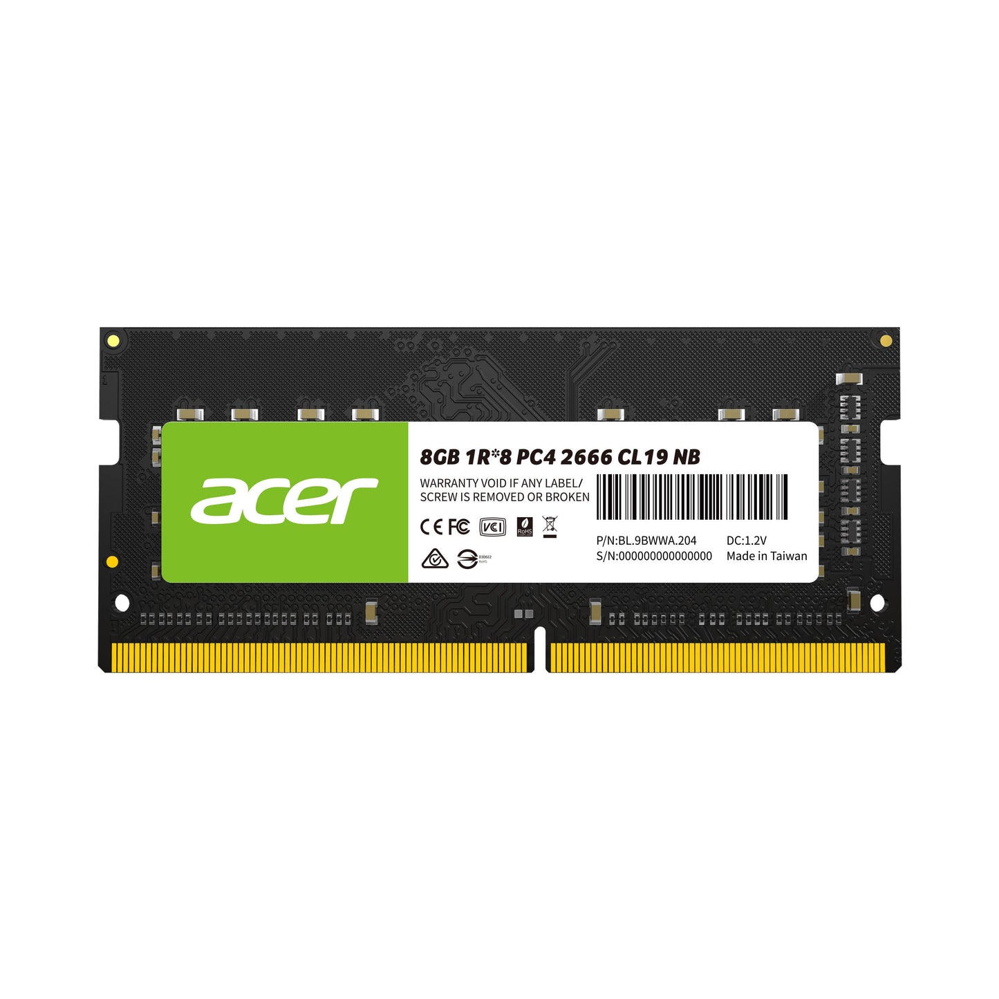 Memoria  ACER BL.9BWWA.206, 8 GB, DDR4, 3200 MHz