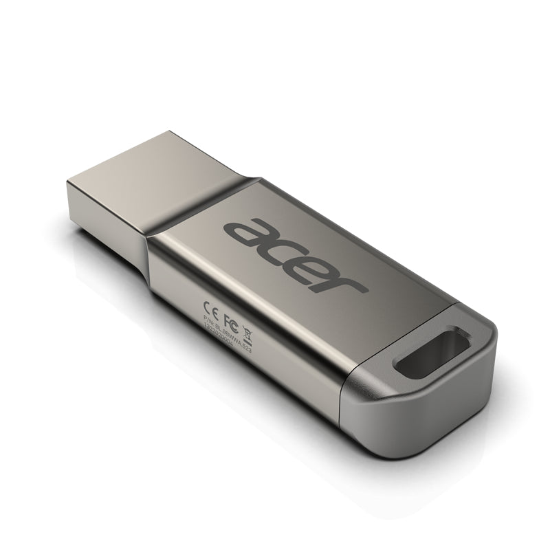 Memoria USB 3.2 Acer UM310 de 128GB BL.9BWWA.582 120 MB/s Lectura 90 MB/s Escritura, acabado Metal. Color Plata