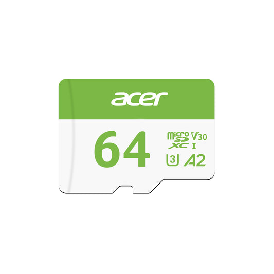 Memoria MicroSD ACER MSC300 64GB, 160MB/s UHS-I V30 BL.9BWWA.302 Clase 10 A2