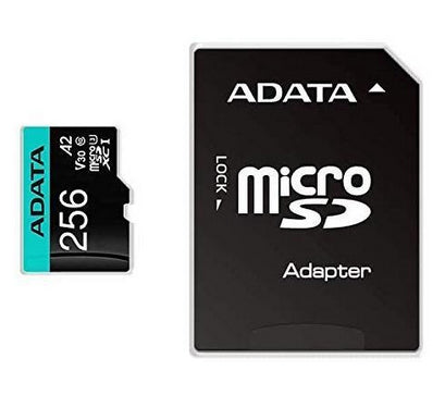 Micro Secure Digital ADATA AUSDX256GUI3V30SA2-RA1, 256 MB, Negro, Clase 10