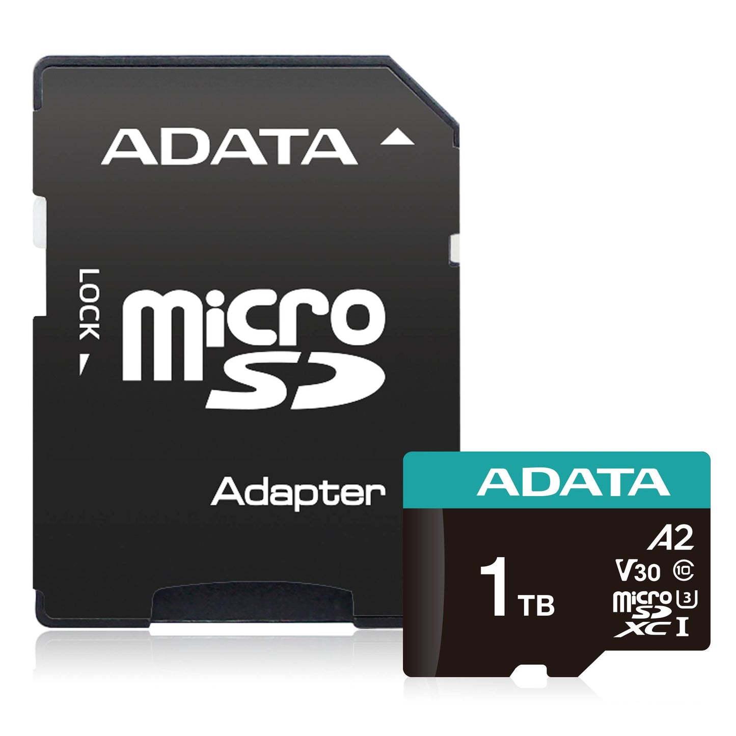 Micro Secure Digital ADATA microSDXC/SDHC UHS-I U3 V30 1TB Clase 10 (A2), Velocidad de lectura / escritura hasta 100/85 (MB/s) AUSDX1TUI3V30SA2-RA1