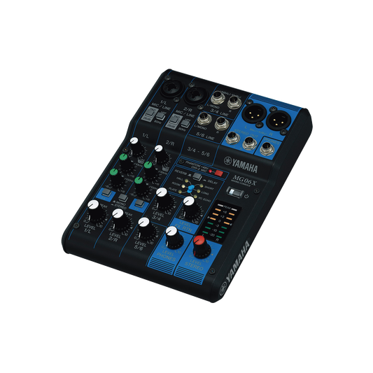 Mezcladora de Audio | 6 Canales | 2 entradas de micro/6 de lÃ­nea (2 mono + 2 estÃ©reo) | Efectos Integrados | AlimentaciÃ³n Phantom