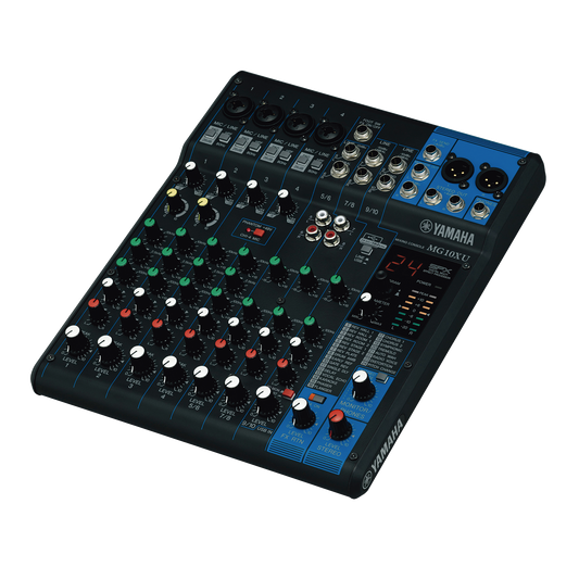 Mezcladora de Audio | 10 Canales | Perillas | 4 Entradas de MicrÃ³fono/LÃ­nea | 3 entradas EstÃ©reo | Efectos | USB
