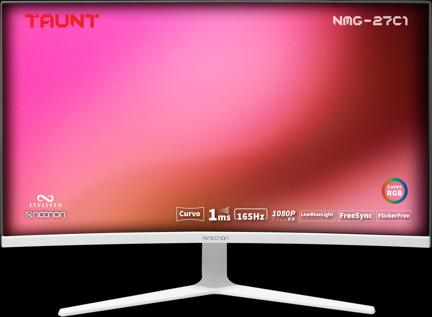 MONITOR GAMING LED CURVO 27 NMG-27C1 VA 165HZ 1MS LOW BLUELIGHT FLICKERFREE FREESYNC RGB VESA 16:9 FHD 1920*1080 HDMI DP BLANCO