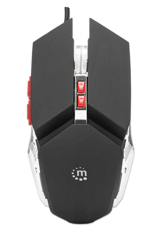 Mouse Óptico Gaming MANHATTAN 179348, Juego, Óptico, 3200 DPI, Negro