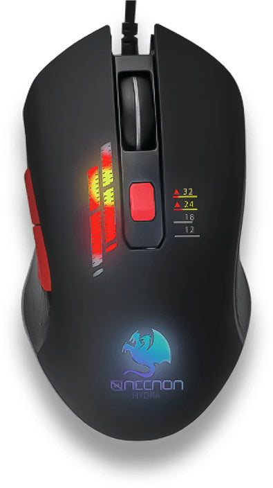 MOUSE GAMING NGM-HYDRA OPTICO RGB 6 BOTONES HASTA 3200 DPI USB 2.0 NEGRO