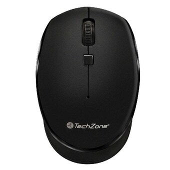 Mouse inalámbrico Start Black TechZone, hasta 1600 DPI's, 3 botones, textura en rubber, 1 año de garantía.