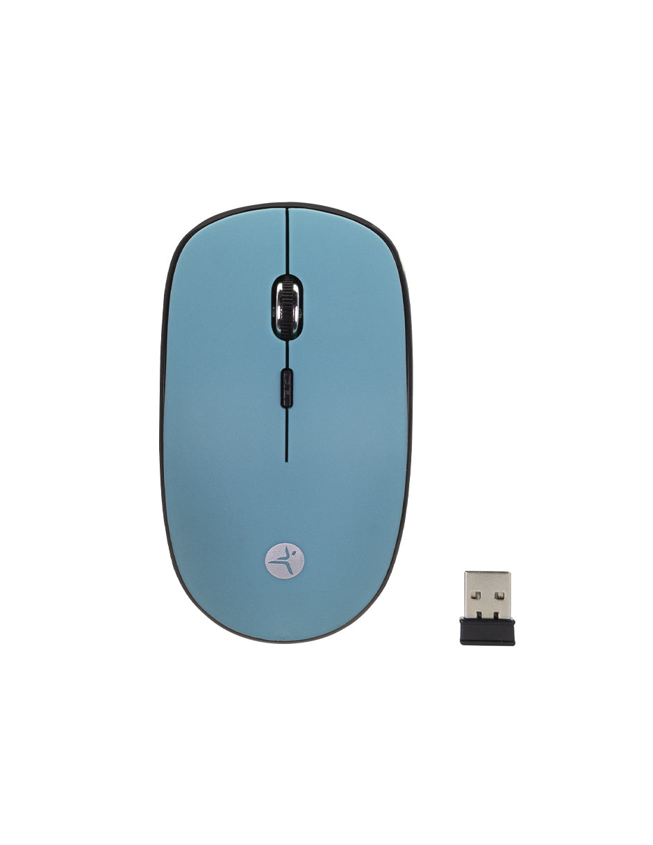 Mouse inalámbrico Terra 02 TechZone, de 1600 DP'Is, 4 botones, texturizado rubber color verde, 1 año de garantía.
