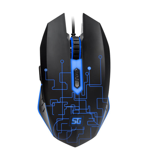 Mouse Iluminado Alámbrico Gamer VORAGO Start the Game MO-501, 3,200 DPIs
