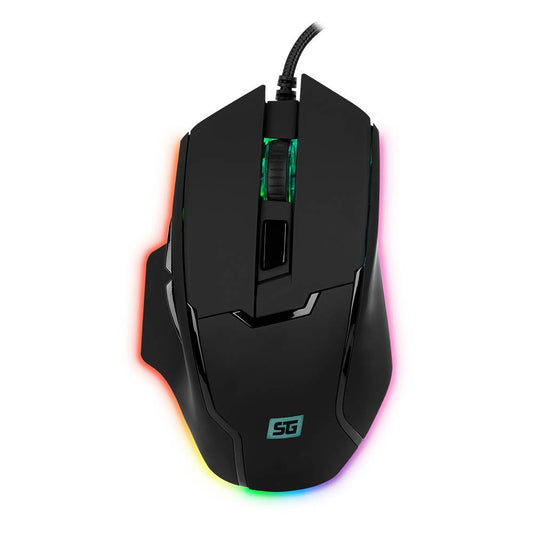 MOUSE VORAGO START THE GAME MO-504 RGB CONFIGURABLE SOFTWARE HASTA 6,400 DPI'S USB  NEGRO