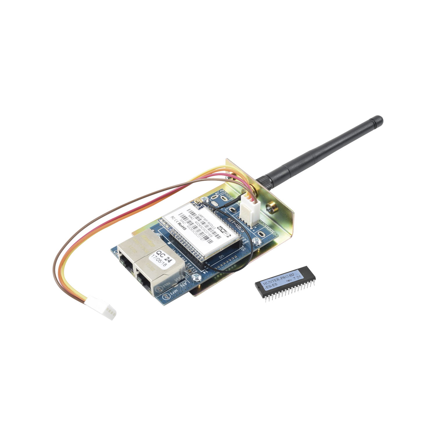 Kit de Comunicador WIFI/Ethernet para paneles PIMA HUNTERPRO-832 y CHIP para actualizar. Permite uso de App PIMALink 2.0