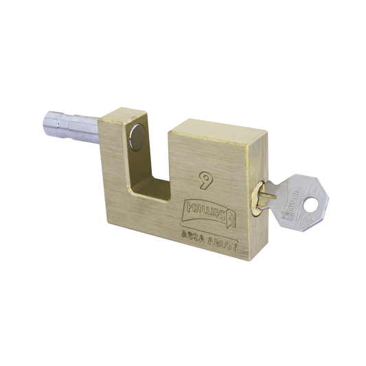 Candado para Cortina MetÃ¡lica # 9 / Llave PH-52 para 5 pernos de combinaciÃ³n / Cuerpo de LatÃ³n.