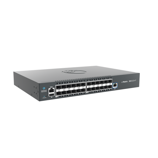 Switch cnMatrix EX3024F Ideal para DistribuciÃ³n en una Red Empresarial / 24 Puertos de Fibra Ã“ptica SFP+(10 Gbps) / Capa 2 y Capa 3 / Doble Fuente de AlimentaciÃ³n en Corriente Alterna / GestiÃ³n Gratuita Desde la Nube