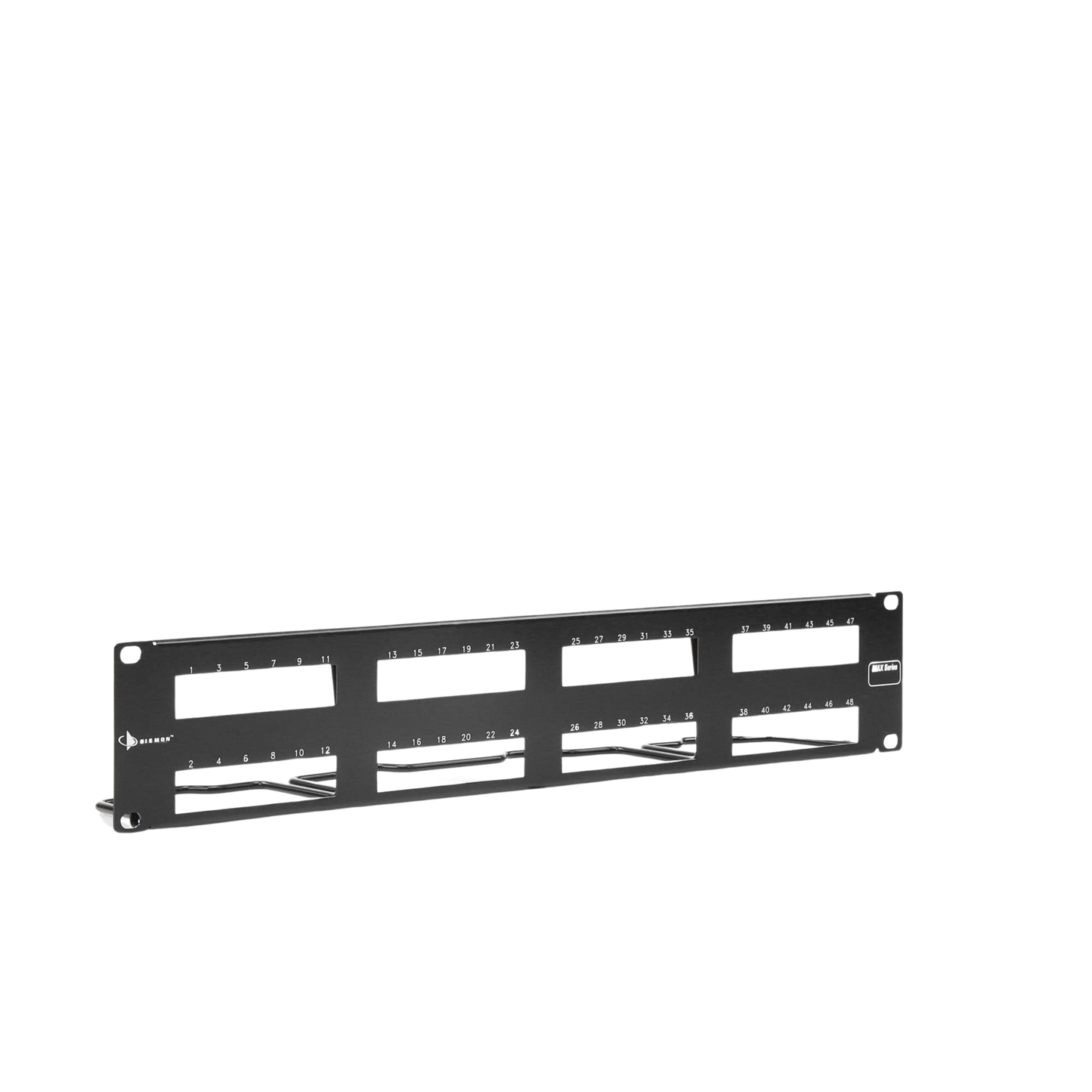 Patch Panel Max Vacio Id Vertical Utp 48 Ptos Plano 2U Negro