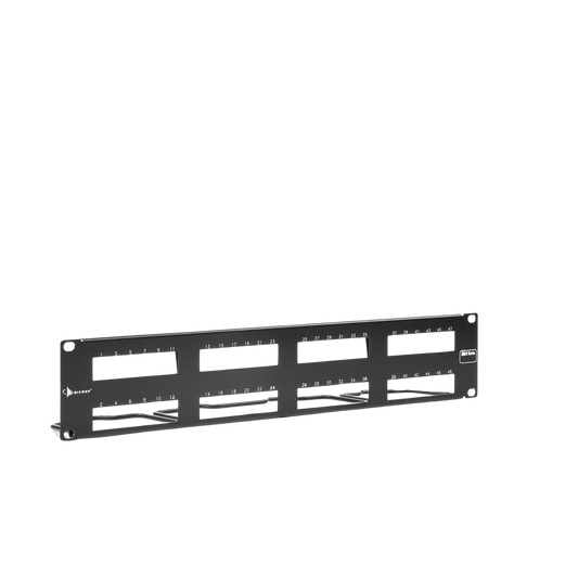 Patch Panel Max Vacio Id Vertical Utp 48 Ptos Plano 2U Negro