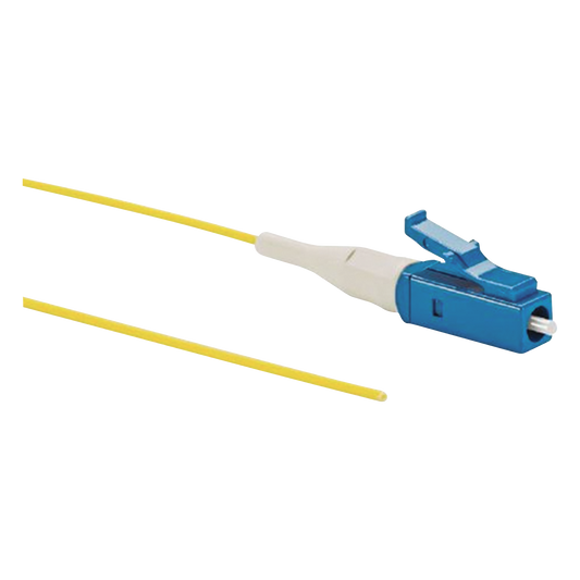 Pigtail de Fibra Ã“ptica LC Simplex, Monomodo OS2 9/125, 900um, Color Amarillo, 1 Metro