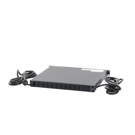 PDU Monitoreable de Transferencia AutomÃ¡tica ATS (Fuente Redundante), Con 10 Salidas 5-15R,   Enchufes de Entrada L5-20P, InstalaciÃ³n Horizontal de 19in, 1UR, 20 Amp, 120 Vca