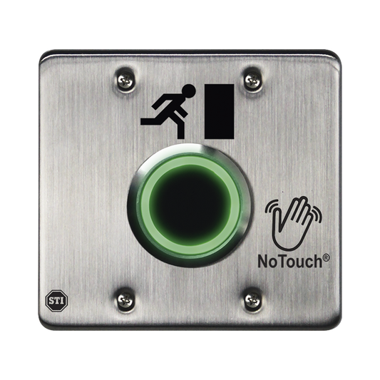 Interruptor IR NoTouchÂ® de Acero Inoxidable, Salida Doble, SÃ­mbolo de Puerta