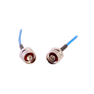Cable flex TFT-402-LF (1/8" diam.) de 1m, bajo PIM (â‰¤-155 dBc), conectores N Macho a N Macho, 0-3 GHz.