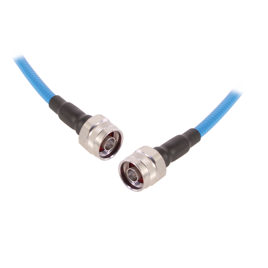 Cable flex SSP-250-LLPL (1/4" diam.) de 1m, bajo PIM (â‰¤-155 dBc), conectores N Macho a N Macho, 0-6 GHz.