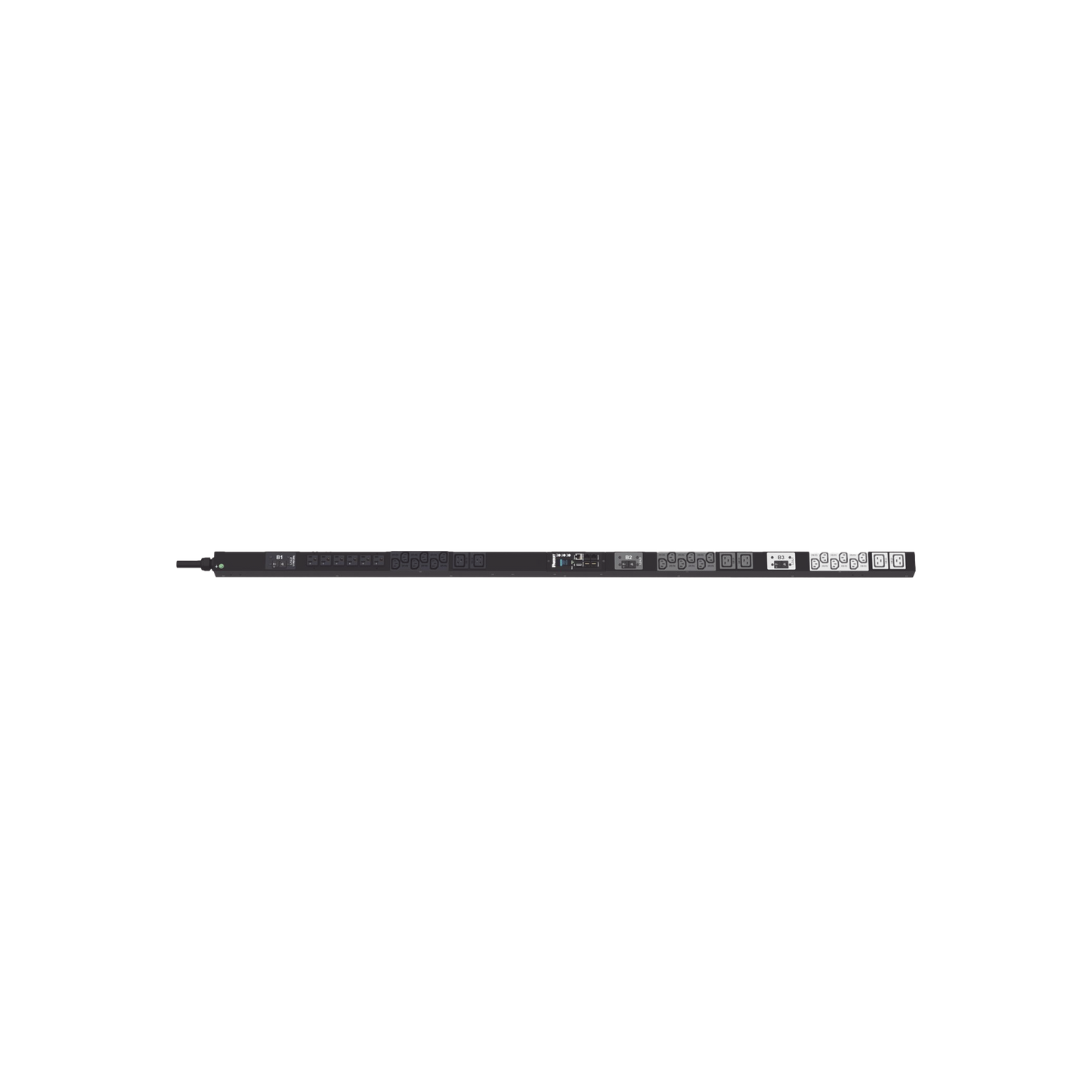 PDU Monitoreable (MI) para Distribución de Energía, Enchufe de Entrada NEMA L21-30P, Con 18 Salidas C13 y 4 C19, de Instalación Vertical, 120 o 220 Vca, 30 Amp
