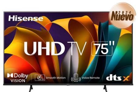 Televisor Hisense 75A6N, 75 pulgadas, LED 4K UHD, 3840 x 2160 Pixeles, GOOGLE SMART