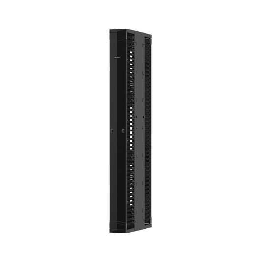 Organizador Vertical PatchRunnerâ„¢ Mejorado, Doble (Frontal y Posterior), Para Rack Abierto de 45 Unidades, 12in de Ancho, Color Negro