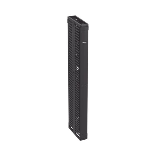 Organizador Vertical PatchRunnerâ„¢, Doble (Frontal y Posterior), Para Rack Abierto de 45 Unidades, 6in de Ancho, Color Negro