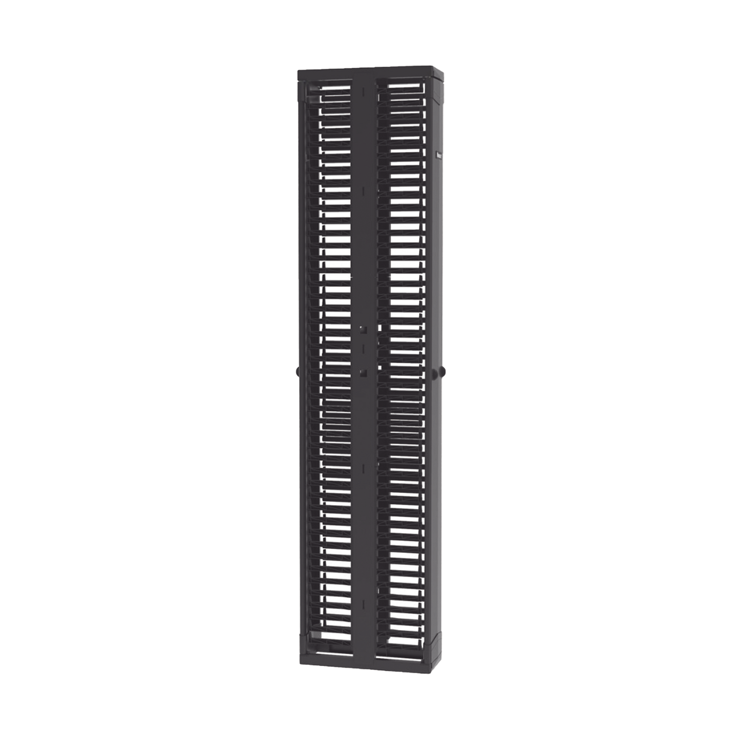 Organizador Vertical PatchRunnerâ„¢, Doble (Frontal y Posterior), Para Rack Abierto de 45 Unidades, 8in de Ancho, Color Negro