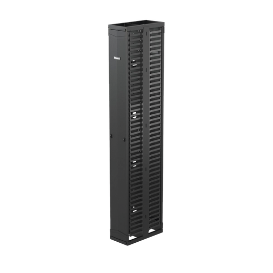 Organizador Vertical PatchRunnerâ„¢, Doble (Frontal y Posterior), Para Rack Abierto de 45 Unidades, 10in de Ancho, Color Negro