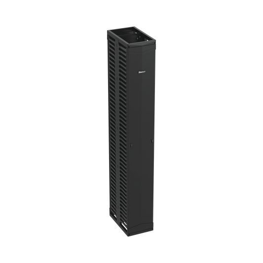 Organizador Vertical PatchRunnerâ„¢, Doble (Frontal y Posterior), Para Rack Abierto de 45 Unidades, 12in de Ancho, Color Negro