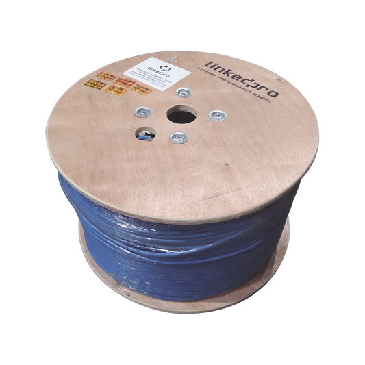 Bobina de 1000 Metros Cable Cat6+ CALIBRE 23 ALTO DESEMPEÑO, ETL,UL, color azul, super flexible, de 1000 metros, para ap