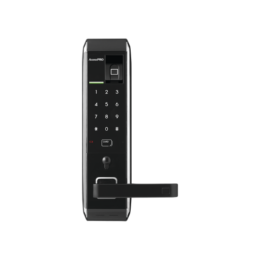 Cerradura inteligente con teclado Touch Screen, Apertura con huella digital/Tarjeta Mifare/Contraseña