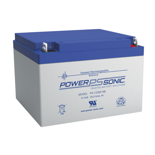 BaterÃ­a 12V, 26AH, Para Respaldo, TecnologÃ­as AGM/VRLA, 5 AÃ±os Vida Ãštil, Terminales NB2, Reconocida UL