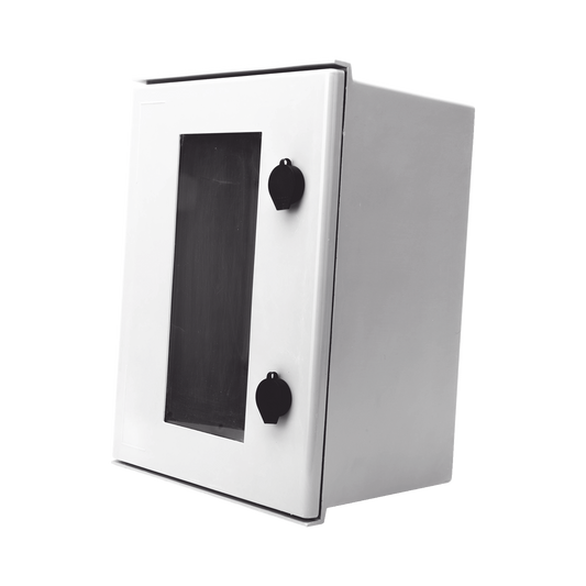 Gabinete de PoliÃ©ster IP65 Puerta Transparente, Uso en Intemperie (300 x 400 x 200 mm) con Placa Trasera Interior de PlÃ¡stico (Incluye Chapa y Llave).