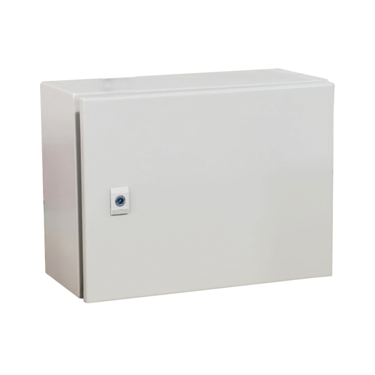 Gabinete de Acero IP66 Uso en Intemperie (500 x 300 x 300 mm) con Placa Trasera Interior MetÃ¡lica y Compuerta Inferior Atornillable (Incluye Chapa y Llave T). Ideal para Centros de Carga y Tableros de Control