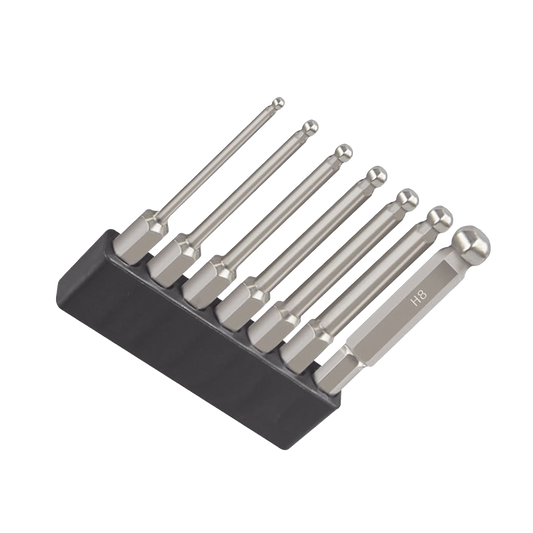 Juego de 7 Puntas Hexagonales / Allen, MilimÃ©tricas con Cabeza Redonda  para Destornillador de entrada Hexagonal de 1/4"