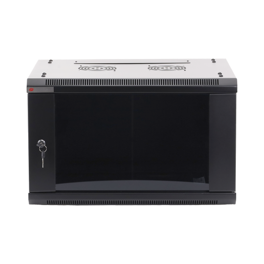 Gabinete PRECISION, Con Puerta de Cristal, de 19in, 6UR, 450mm de Profundidad, Color Negro