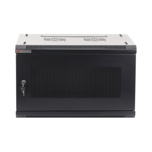 Gabinetes PRECISION, Con Puerta Perforada, de 19in, 6UR, 450mm de Profundidad, Color Negro