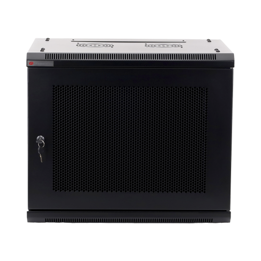 Gabinete PRECISION, Con Puerta Perforada, de 19in, 9UR, 450mm de Profundidad, Color Negro