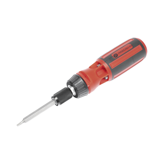 Desarmador 6 en 1 con Mango de Agarre PlÃ¡stico (Torx de Seguridad #10 y #20, Hexagonal #5, PH0, PH2, Plana #5)