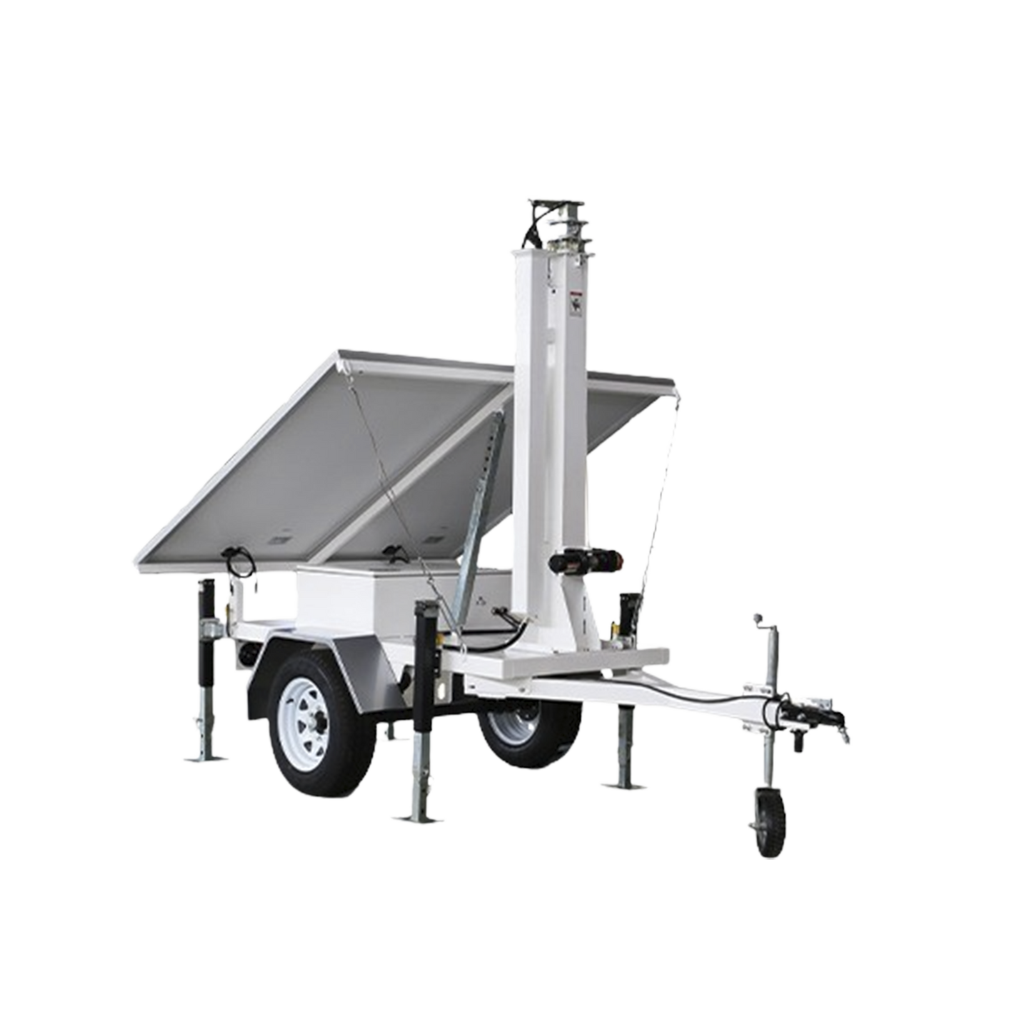 Traila con MÃ¡stil RetrÃ¡ctil de 7.5 m. para Videovigilancia o IluminaciÃ³n, con capacidad para Instalar Paneles y BaterÃ­as
