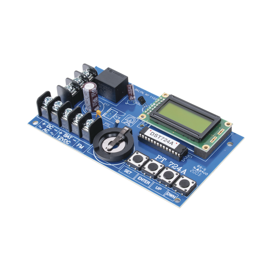 Temporizador tipo tarjeta para eventos de hasta 365 dÃ­as, las 24 horas de 1 canal, con pantalla LCD, capacidad de respaldo