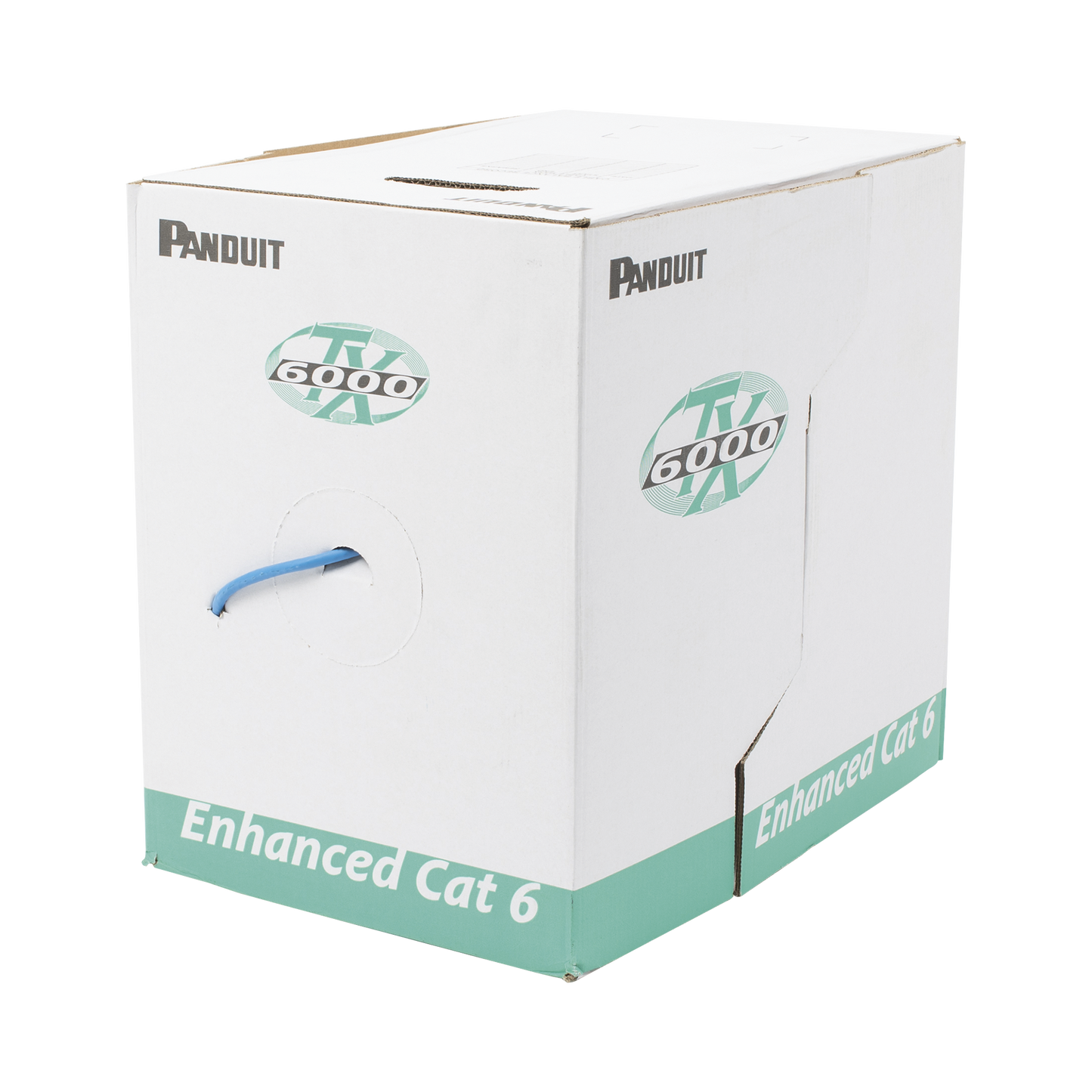 Bobina de Cable UTP 305 m. de Cobre, TX6000â„¢ PanNet, Reelex, Azul, Categoría 6 Mejorado (23 AWG), LSZH (Bajo Humo, Cero Halógenos), de 4 pares