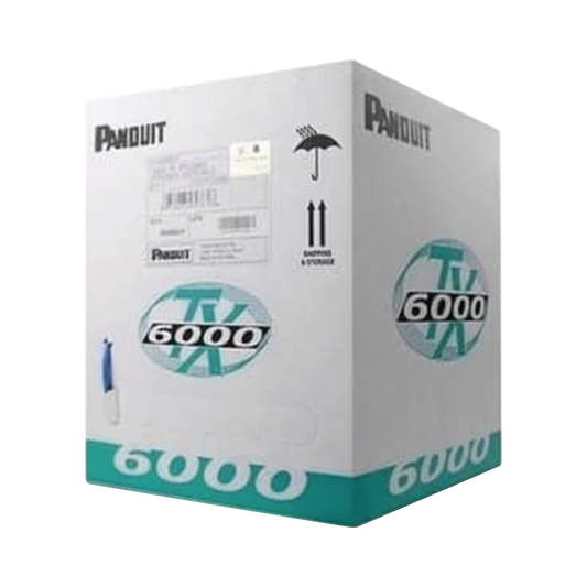 Bobina de Cable UTP 305 m. de Cobre, TX6000â„¢ PanNet, Reelex, Blanco, Categoría 6 Mejorado (23 AWG), LSZH (Bajo Humo, Cero Halógenos), de 4 pares