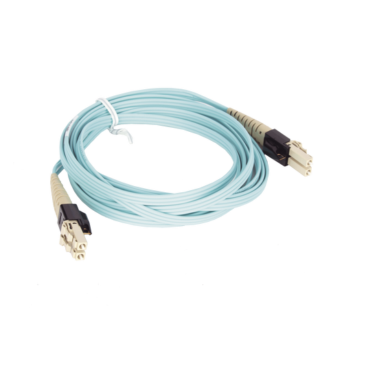 Jumper PViQ de Fibra Óptica Multimodo 50/125 OM4, LC-LC Duplex, LSZH, Color Aqua, 3 Metros | PANDUIT