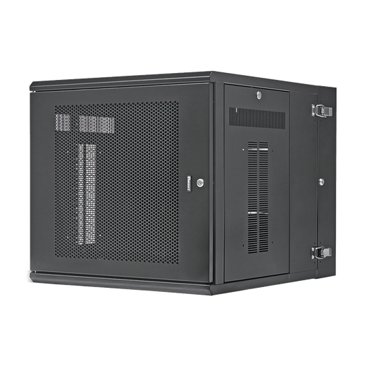 Gabinete PanZone de Montaje en Pared, de 19in, Puerta Perforada, 12 UR, 762mm de Profundidad, Color Negro | PANDUIT